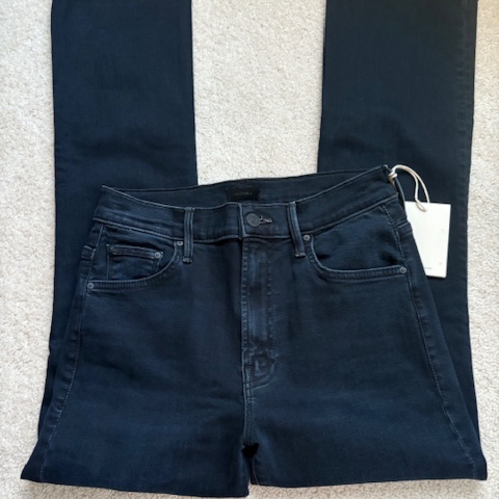 NWT Mother Denim Insider Crop Step Fray Jeans, size 27, Night in Venice